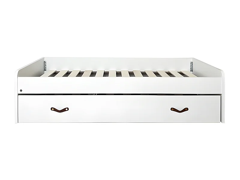 Letto + cassetti in truciolato bianco con rete e materasso 105x190cm