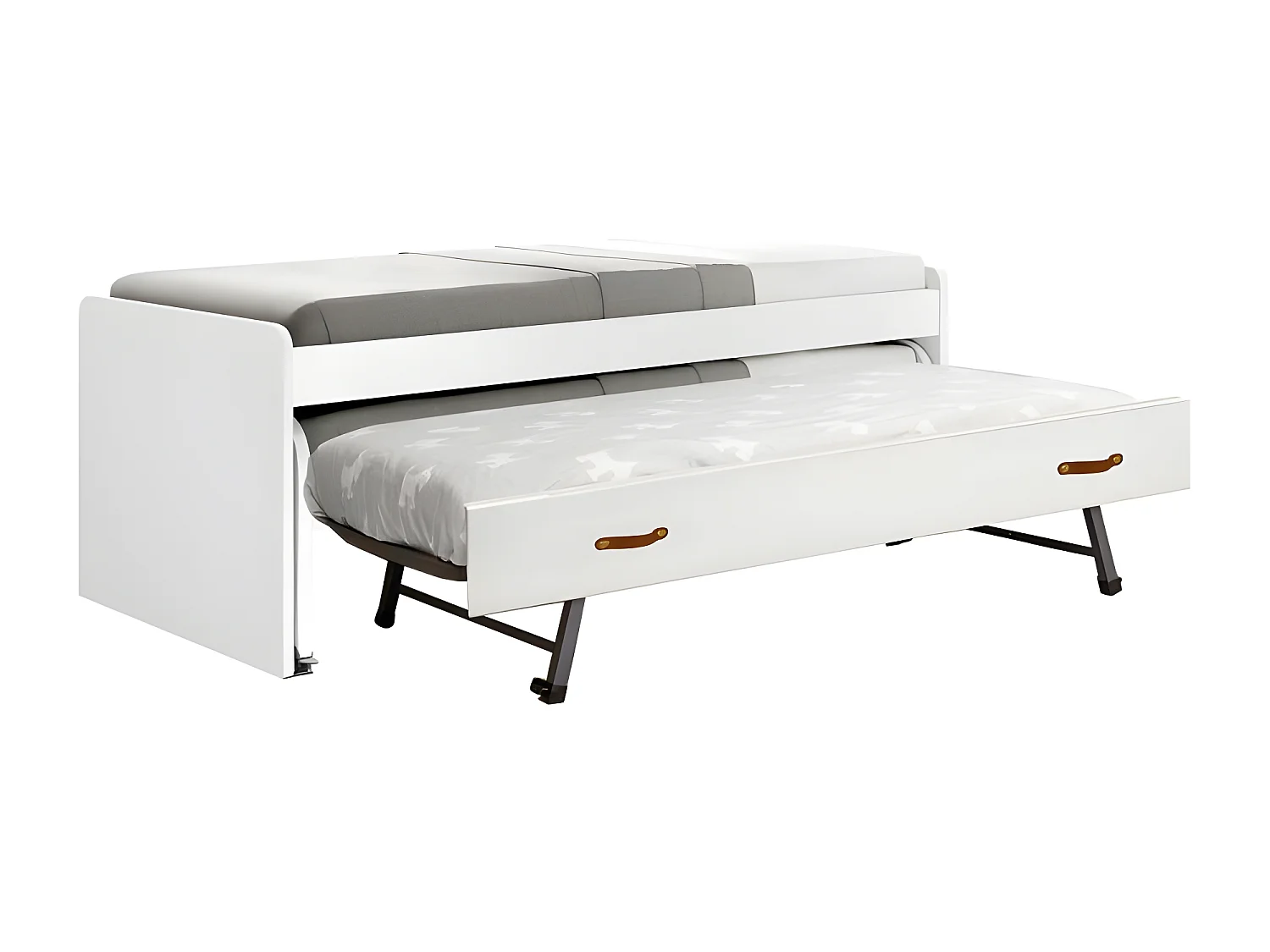 Letto triplo truciolato bianco con rete 90x200cm