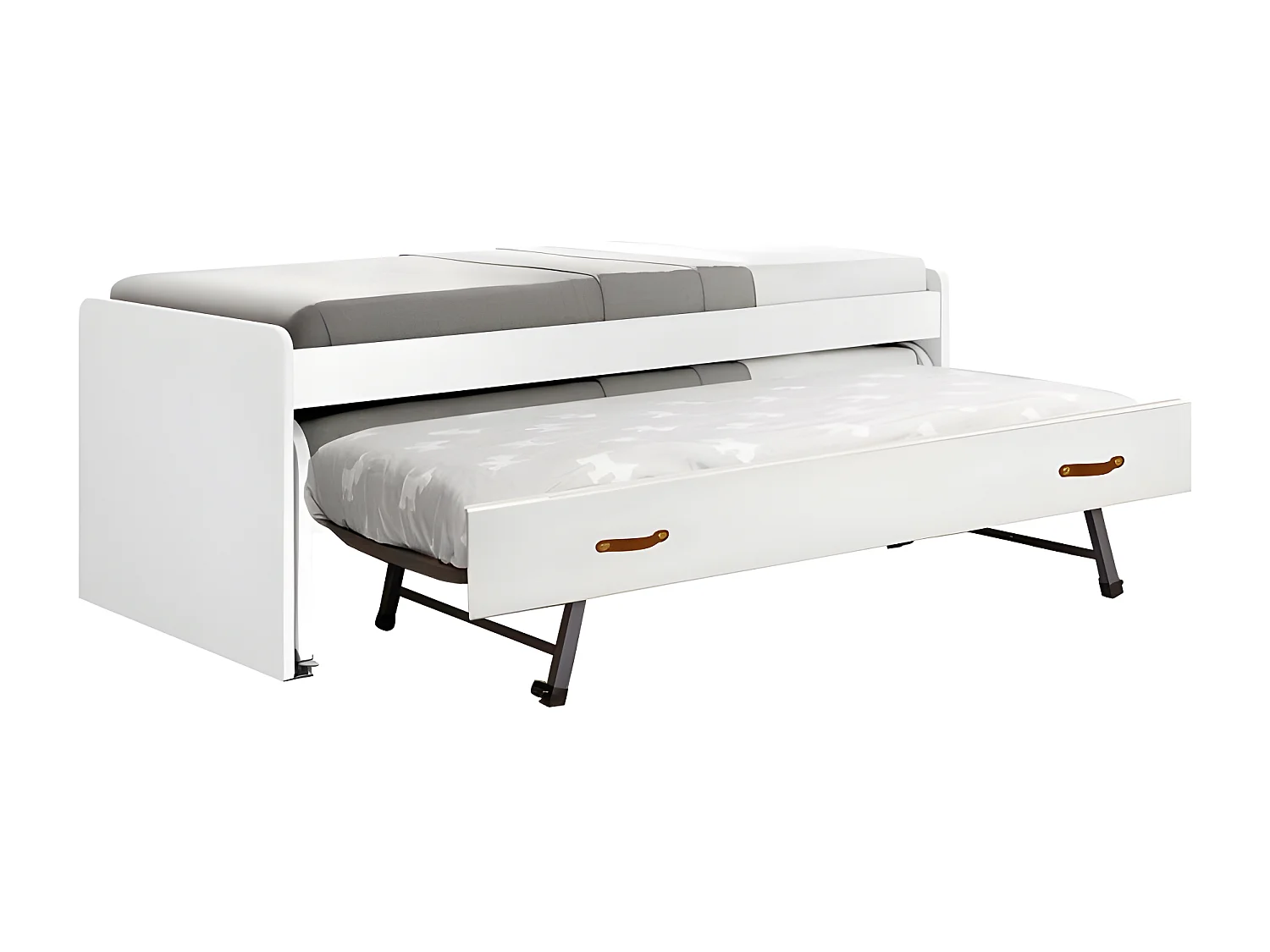 Letto triplo truciolato bianco con rete 90x200cm