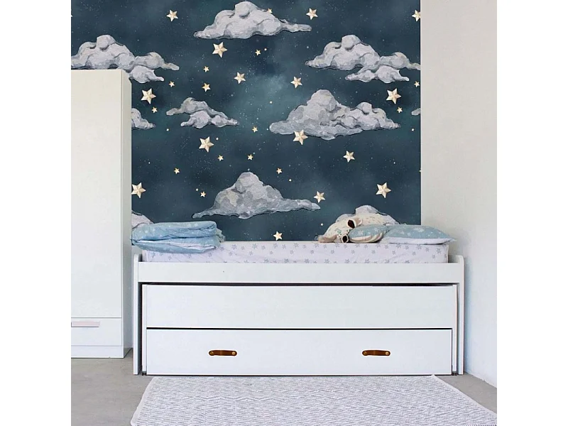 Lit triple  blanc avec sommiers et freins 75x206x97cm