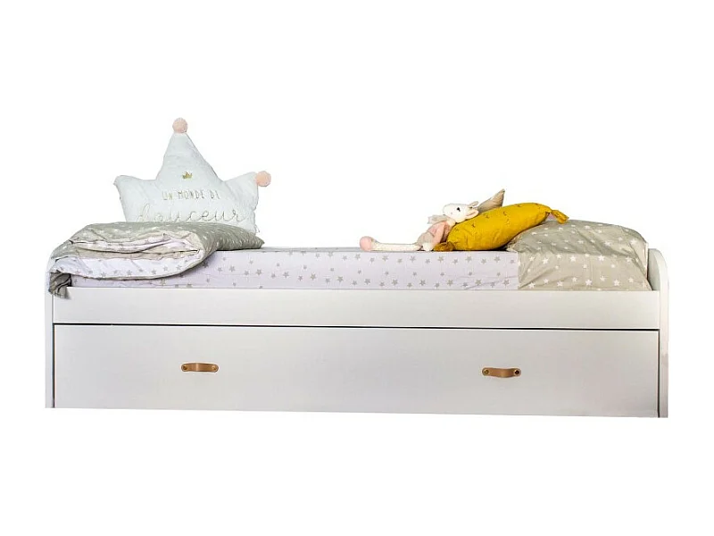 Bett 90 + Schubladen mit Lattenrost weiß 90x190cm