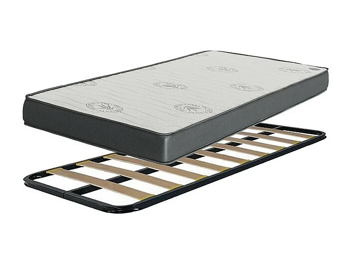 Letto + cassetti in truciolato bianco con rete 90x190cm