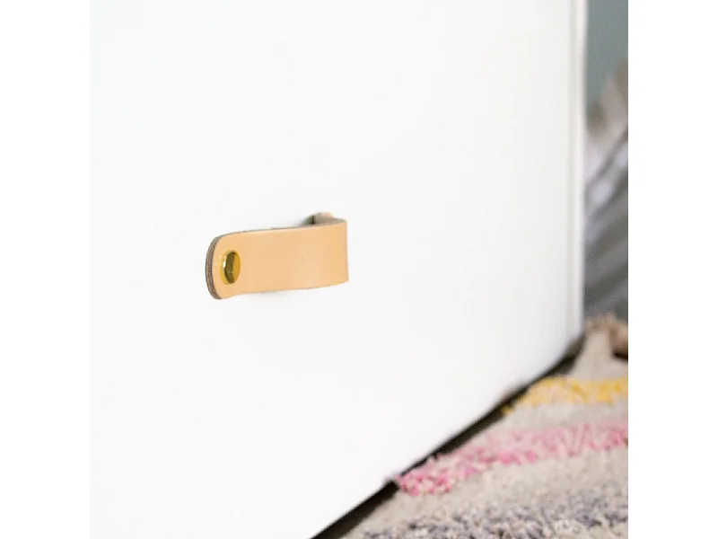 Lit + tiroirs en aggloméré blanc avec sommier 90x190cm