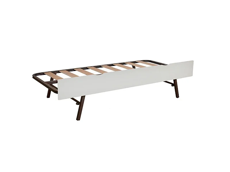 Cama triple aglomerado blanco con somieres 105x200cm