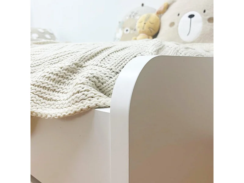Lit avec tiroirs blanc et sommiers et matelas 76x206x112cm