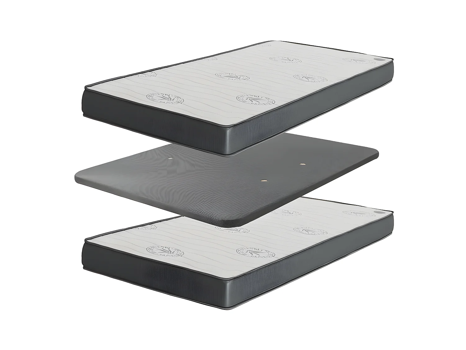 Cama + elevable aglomerado blanco con somier 105/90 cm