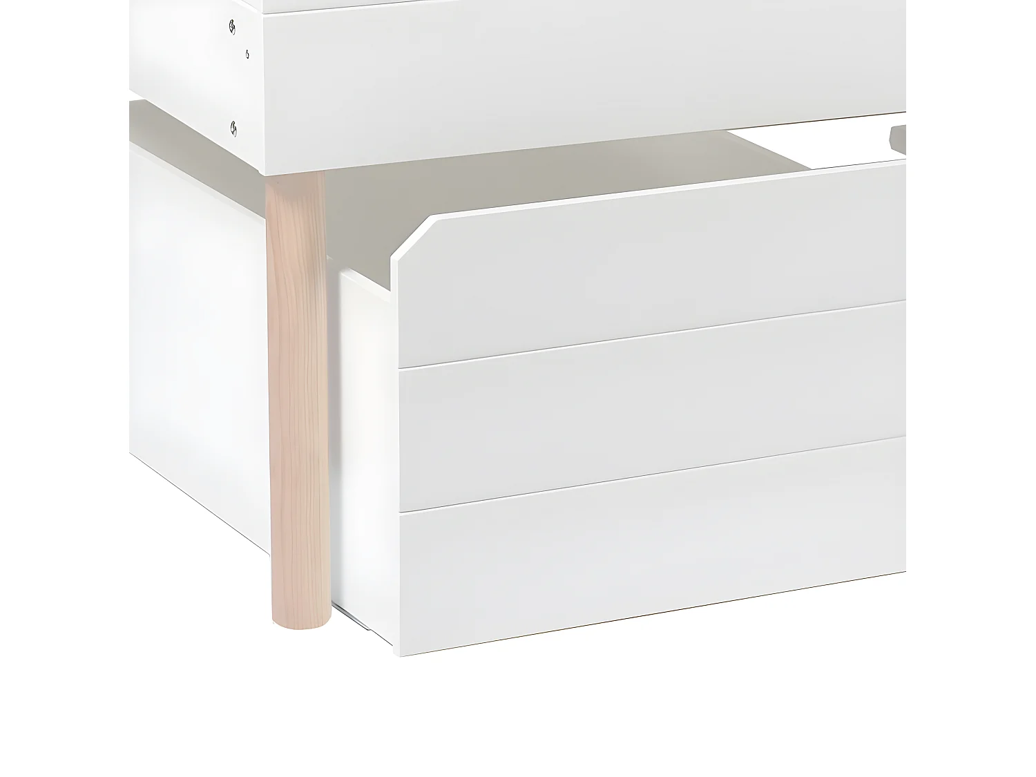 Lit cabane ardoise + 1 tiroir MDF blanc 90x200cm