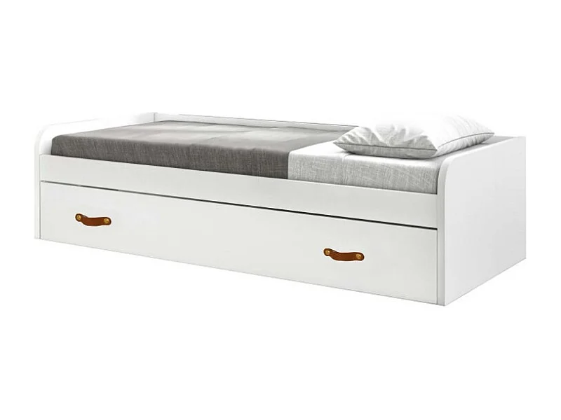 Letto + apribile bianco truciolato con rete e materassi 90/90 cm
