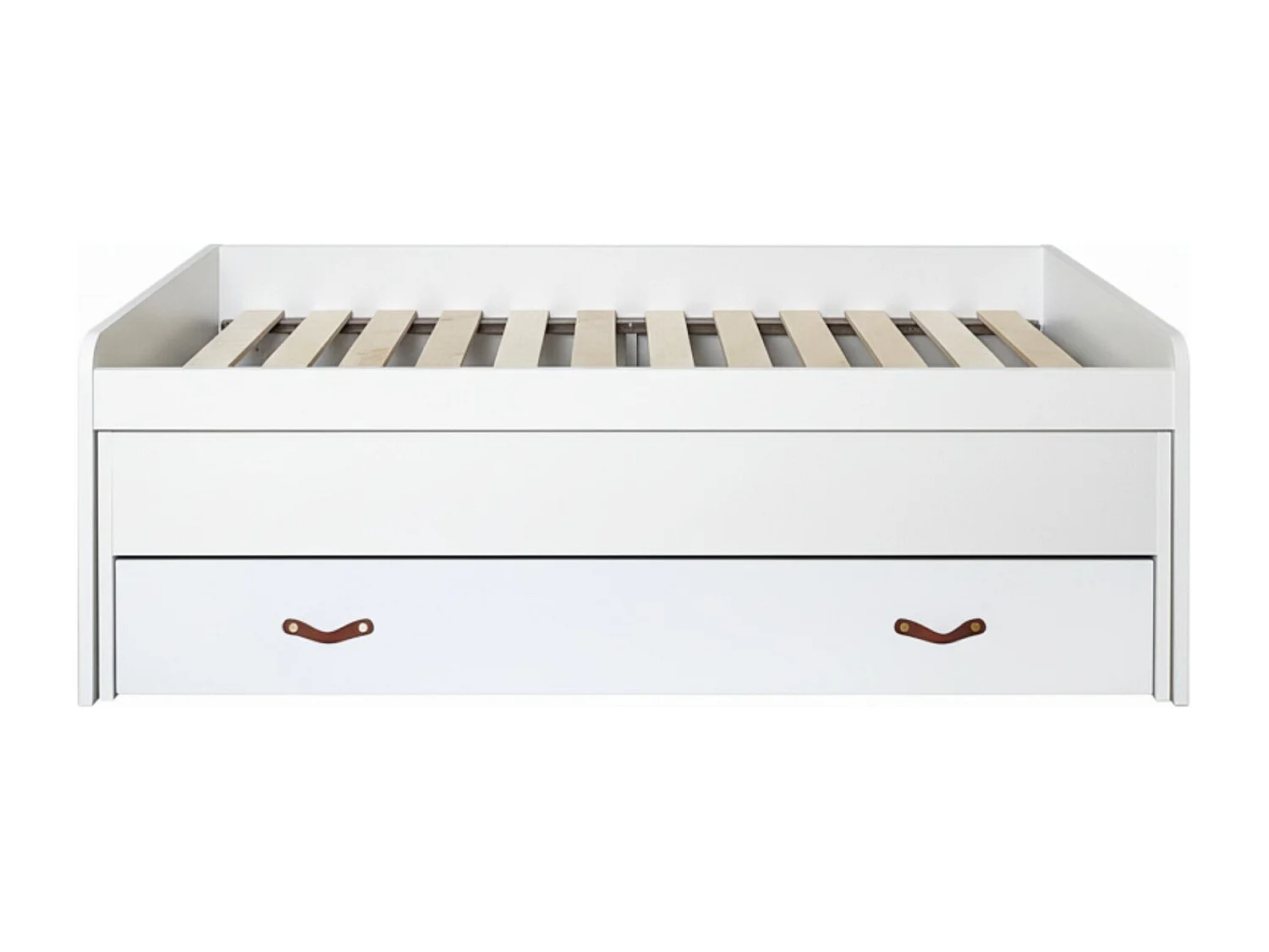 Cama + cajones aglomerado blanco con somieres y colchones 90x200cm