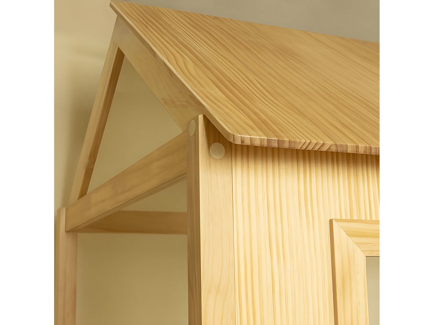 Hochbett aus Holz Kieferfarbe 189,5x197x97 cm