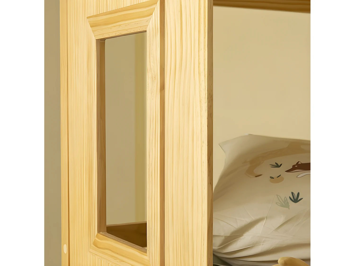 Hochbett aus Holz Kieferfarbe 189,5x197x97 cm