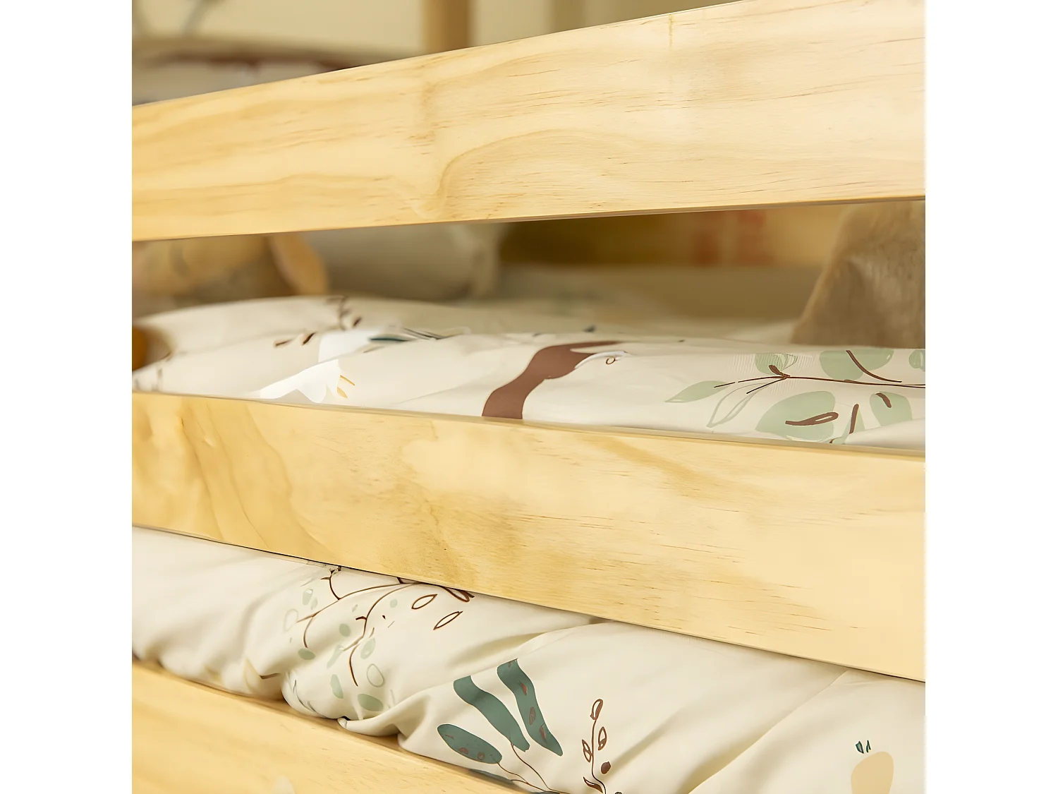 Hochbett aus Holz Kieferfarbe 189,5x197x97 cm