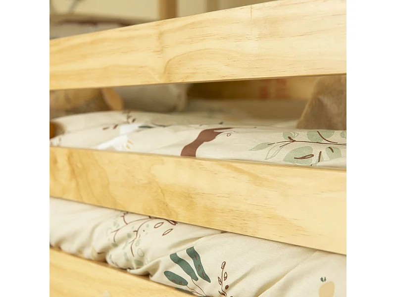 Cama alta em madeira pinho 189,5x197x97 cm