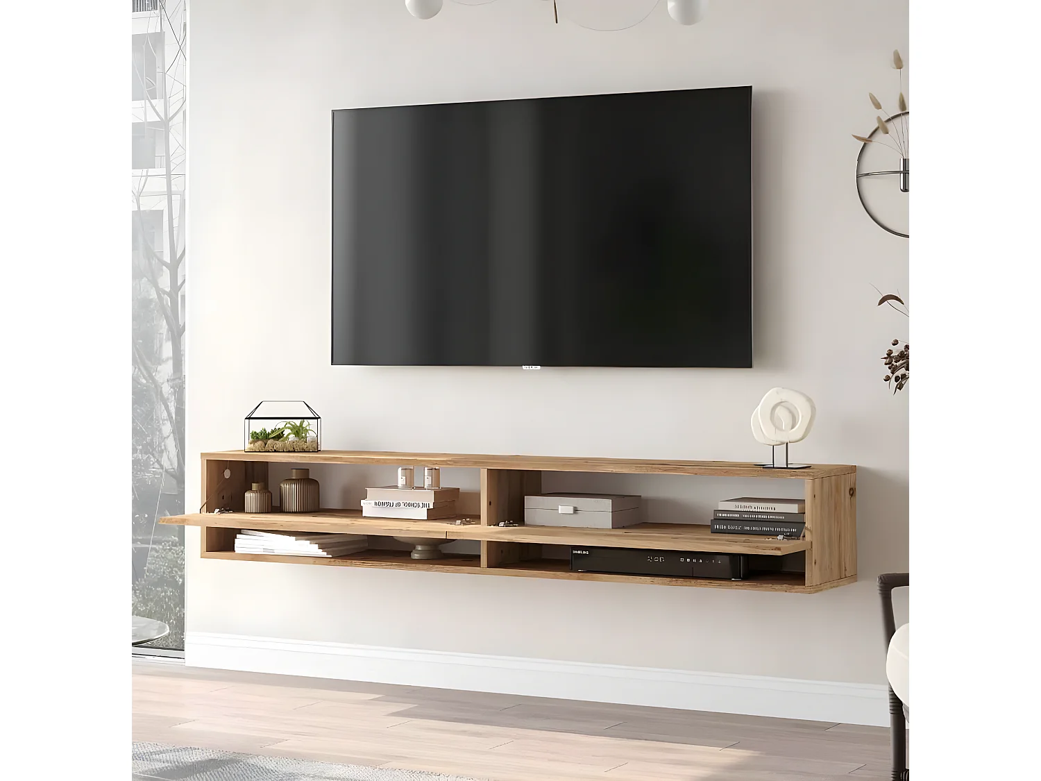 Mueble Elegante Tv Futura  Fr9-A 180 Cm Pino