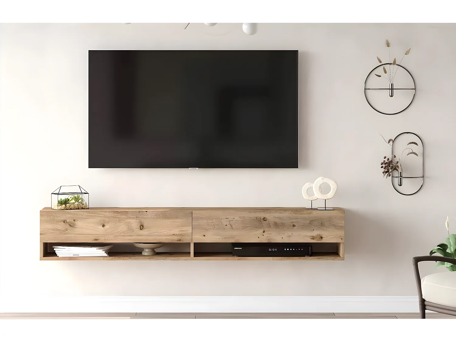 Mueble Elegante Tv Futura  Fr9-A 180 Cm Pino