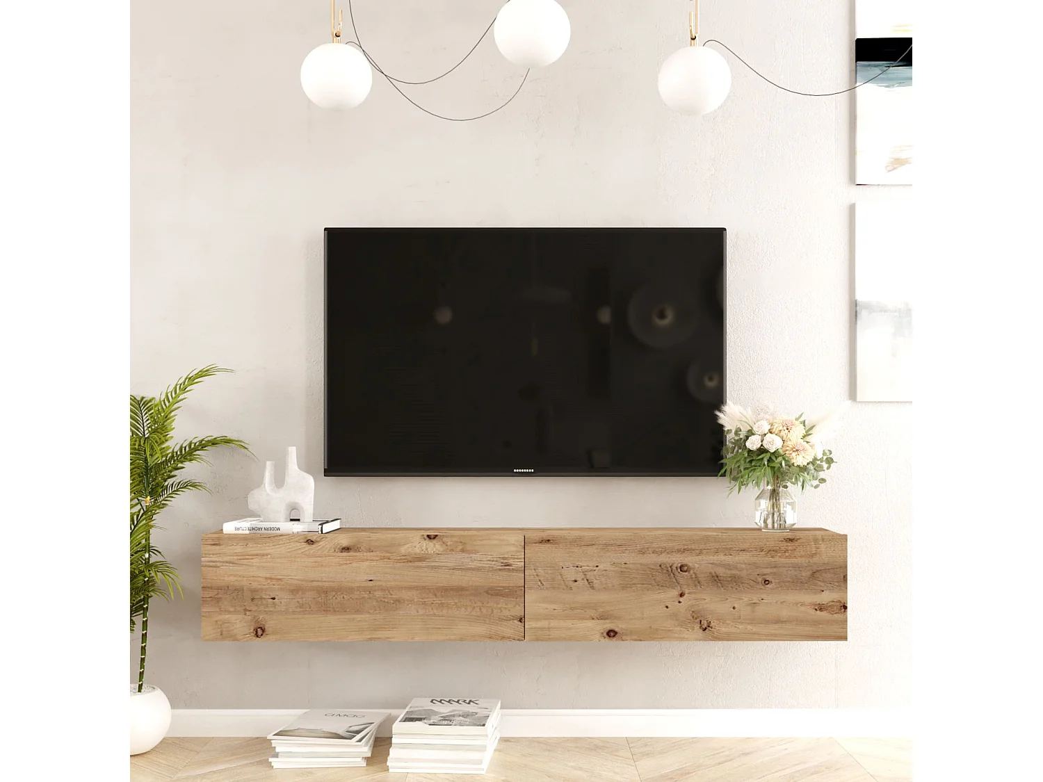Mueble Elegante Tv Futura   180 Cm Pino
