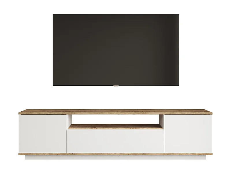 Elegante móvel de TV Futura 180 cm pinho - branco