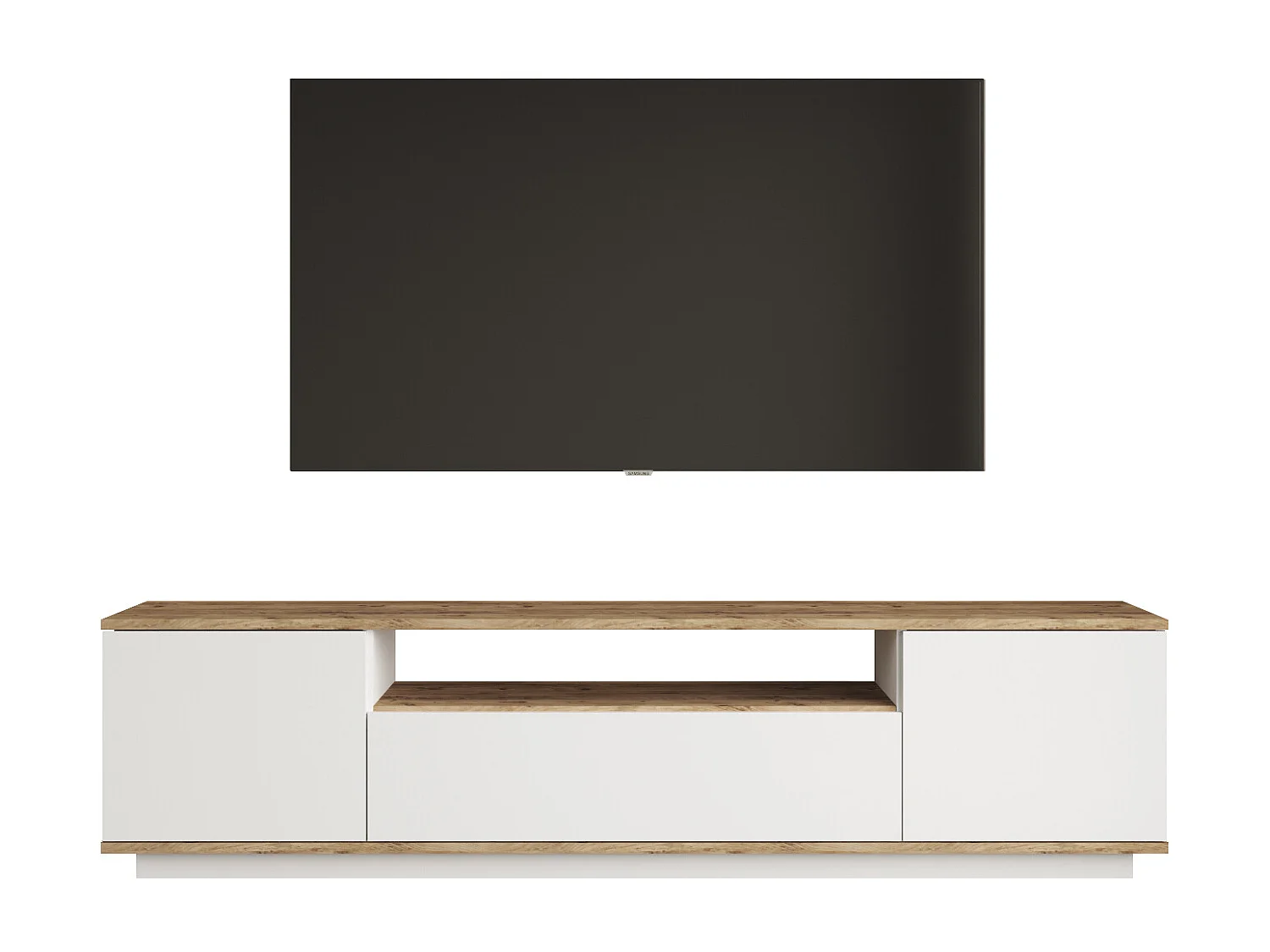 Mueble Elegante Tv Futura   180 Cm Pino - Blanco