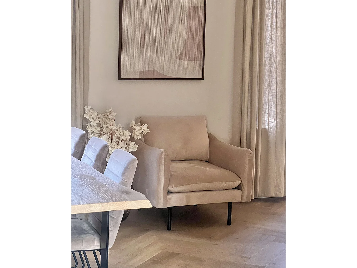 Fauteuil VINTERBRO Velours Beige