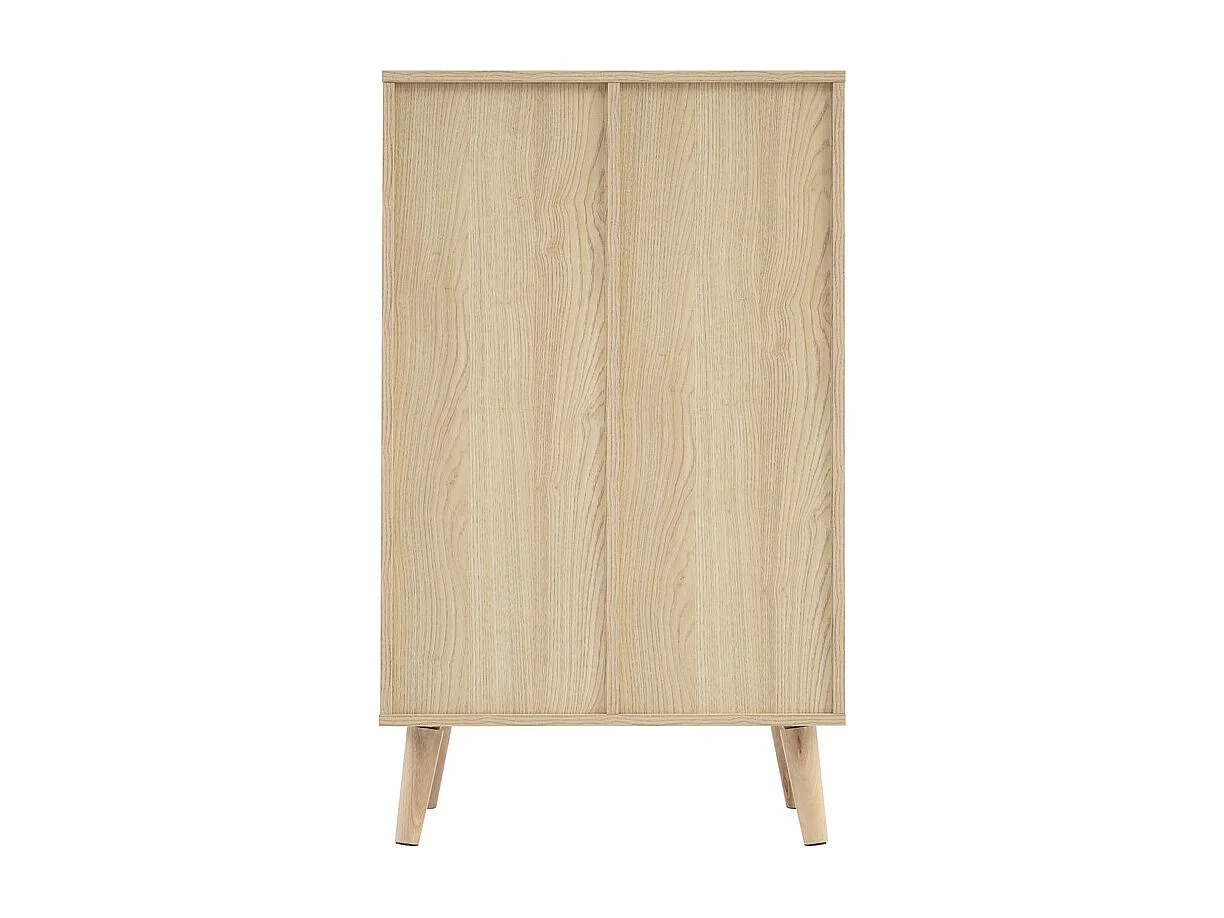 Aparador alto - 2 puertas de ratán y 1 cajón - estilo rústico - Natural