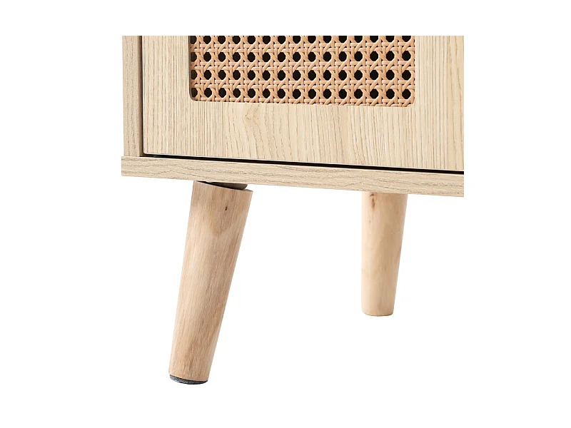 Hoog dressoir - 2 rotan deuren en 1 lade - landelijke stijl - Naturel