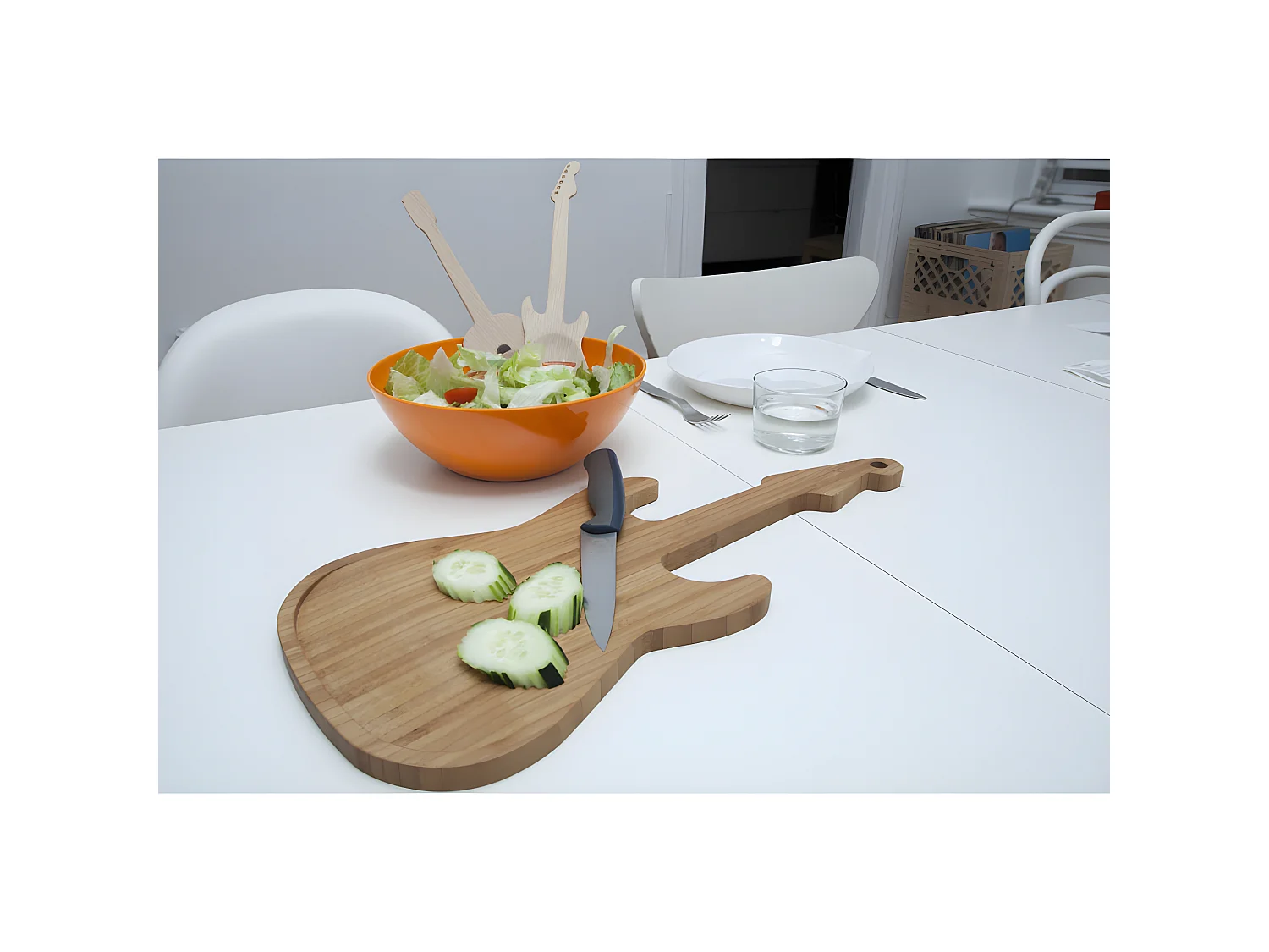 Planche à découper Guitare Naturel  Kikkerland