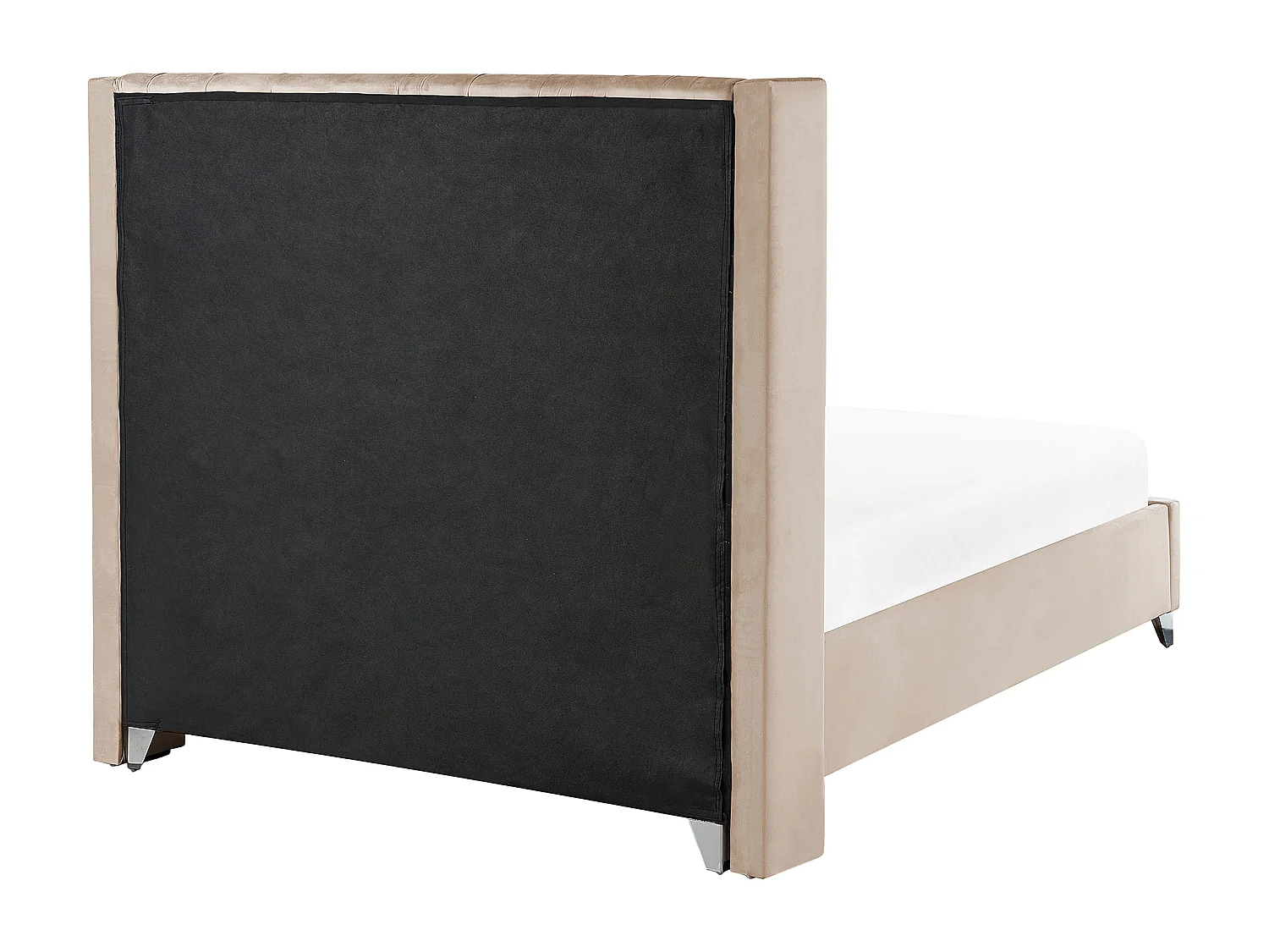 Bed Fluweel LUBBON 140 x 200 cm Beige