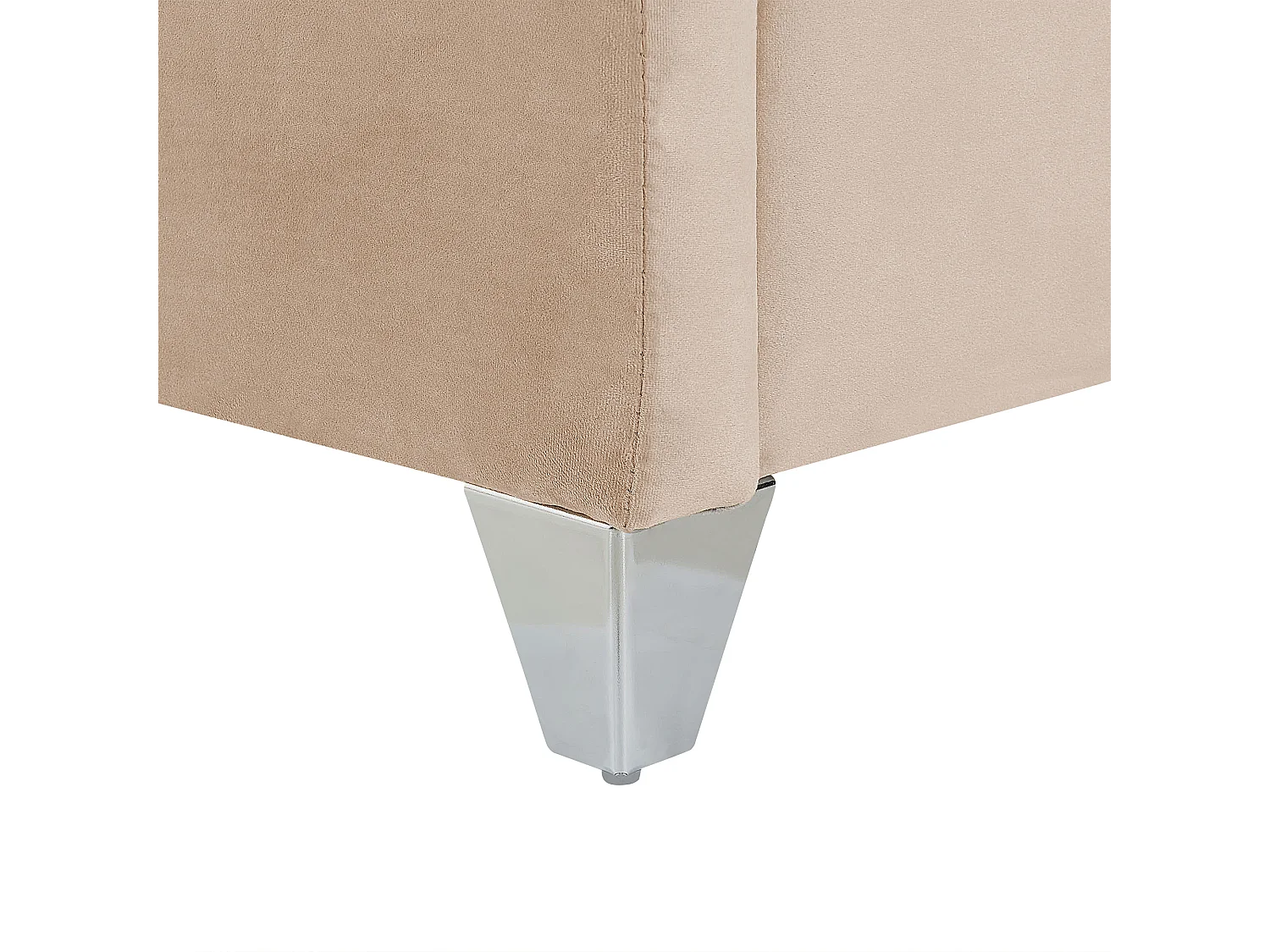 Bed Fluweel LUBBON 140 x 200 cm Beige