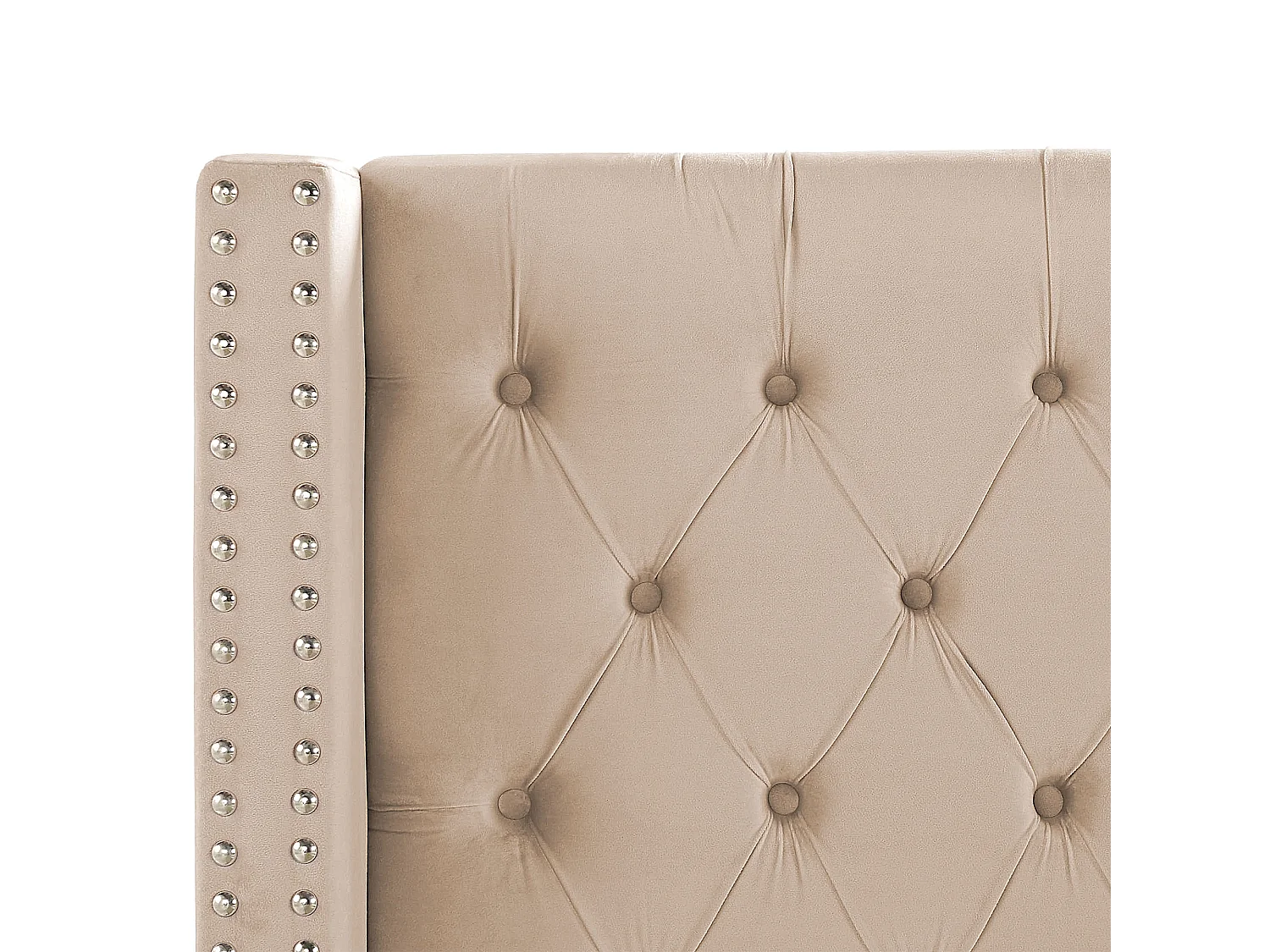 Bed Velvet LUBBON 140 x 200 cm (EU Double) Beige