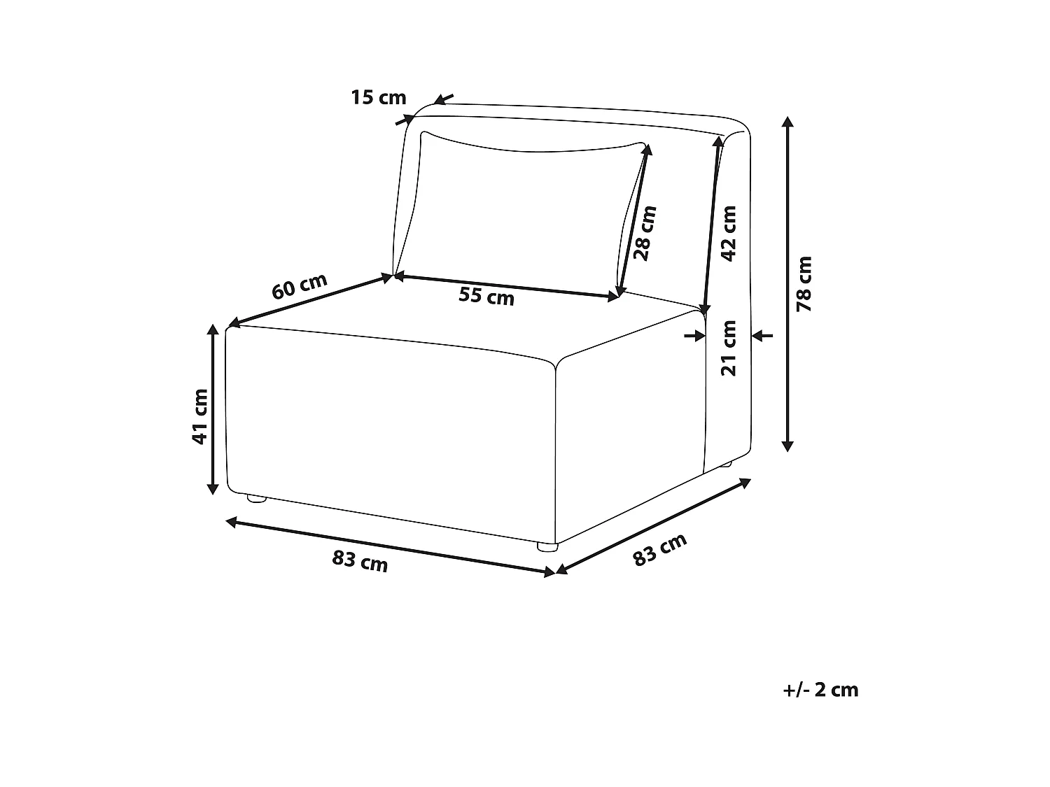 Module fauteuil LEMVIG Velours côtelé Vert foncé
