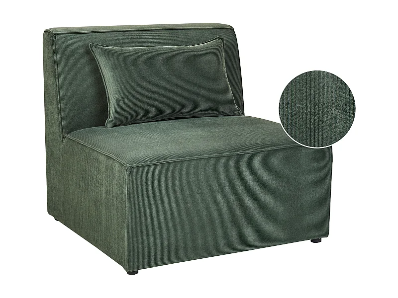 Module fauteuil LEMVIG Velours côtelé Vert foncé