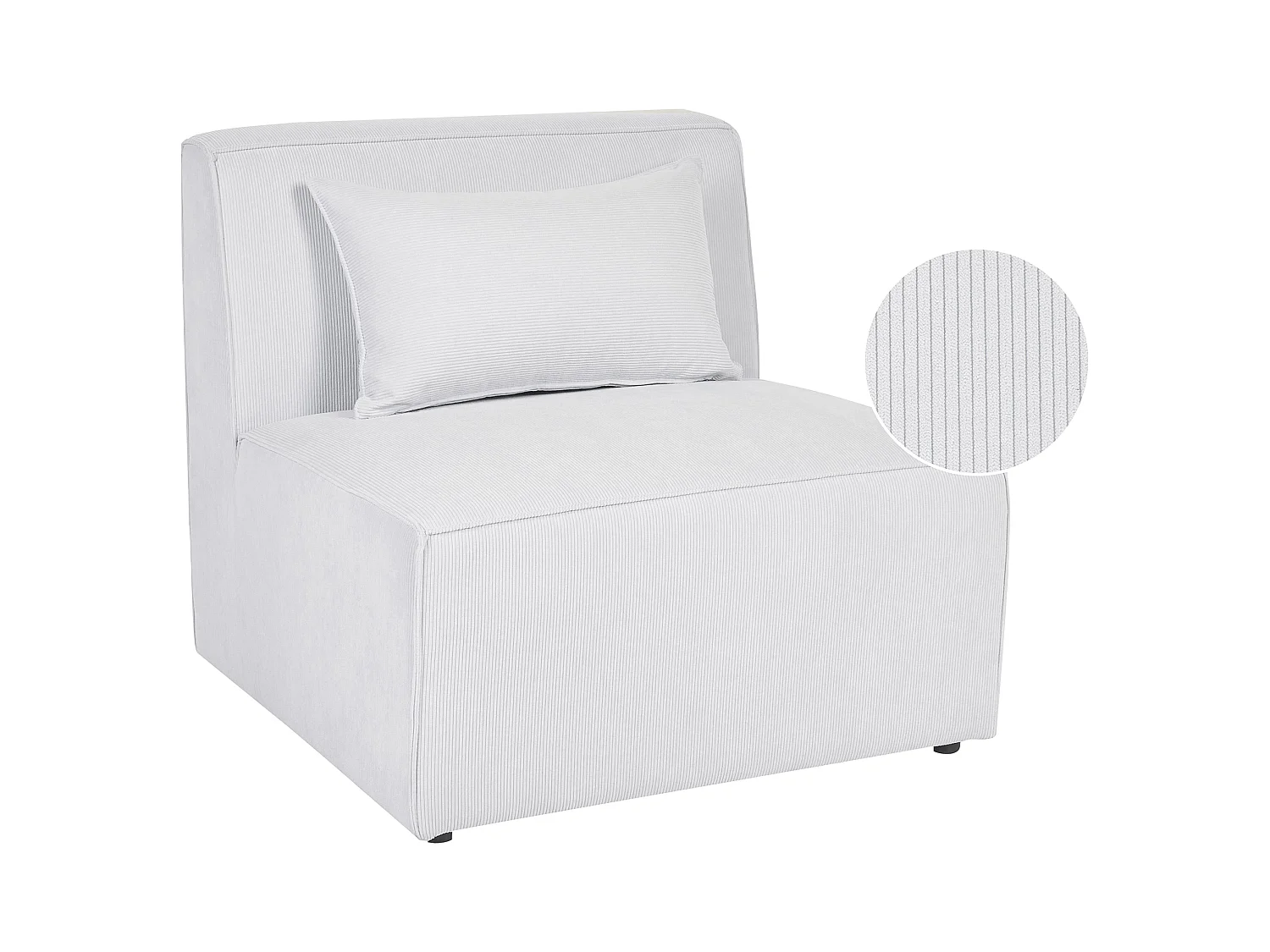 Module fauteuil LEMVIG Velours côtelé Blanc cassé