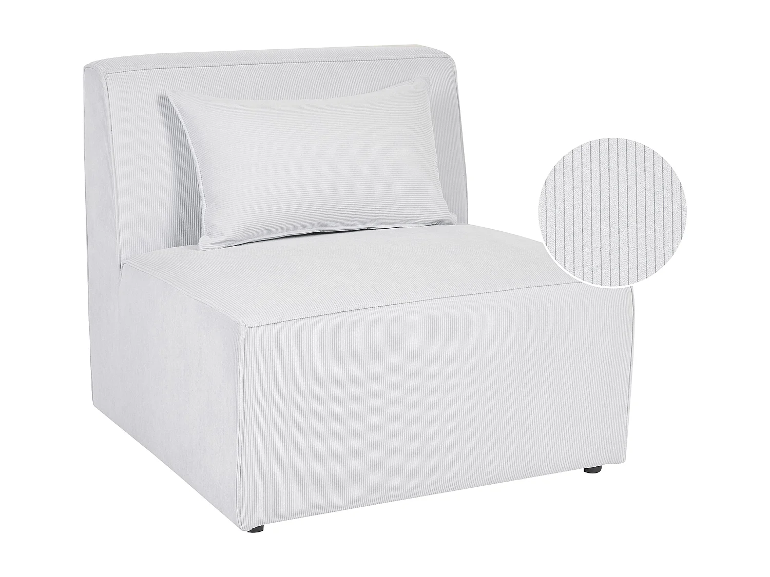 Module fauteuil LEMVIG Velours côtelé Blanc cassé