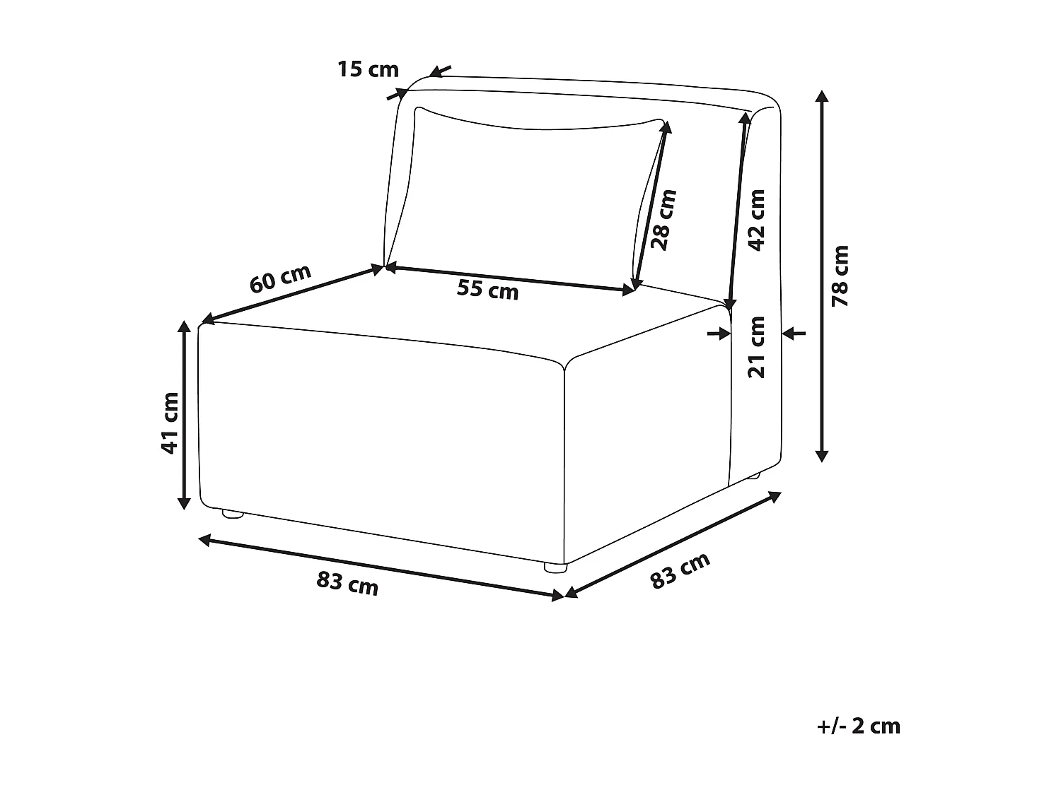 Module fauteuil LEMVIG Velours côtelé Blanc cassé