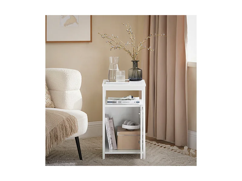 SoBuy FBT117-W Table d'Appoint, Bout de Canapé, Table Basse, Table de Chevet, Table de Nuit