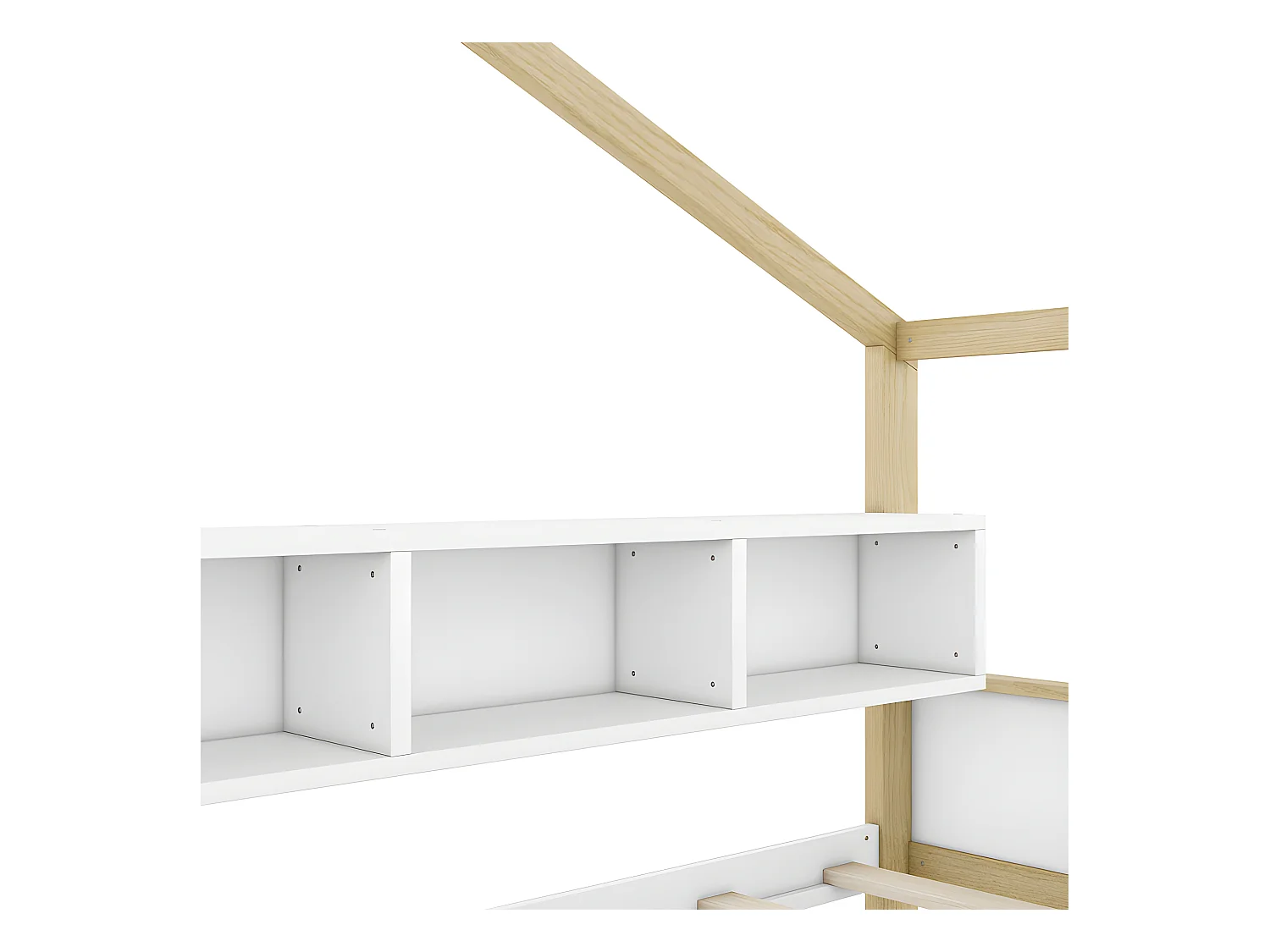 Lit enfant gigogne 140x200cm - 4 compartiments ouverts sur le lit - Blanc