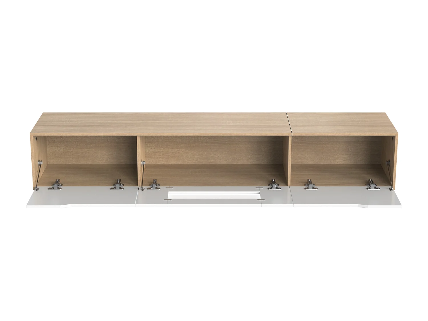 TV-meubel van 180 cm met van kleur veranderend LED-licht - 3 grote vakken - Wit
