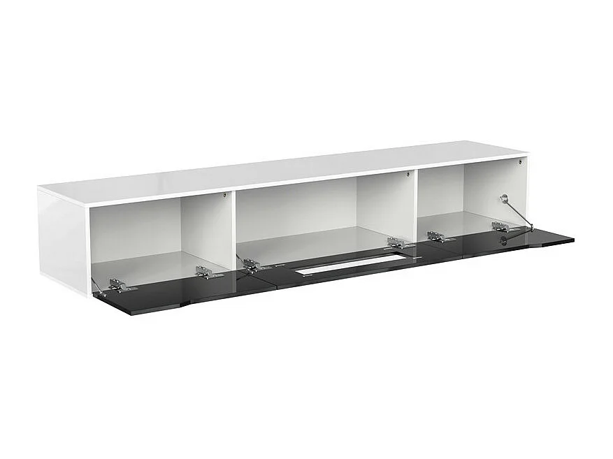 Mobile TV da 180 cm con luce LED che cambia colore - 3 ampi scomparti - Nero