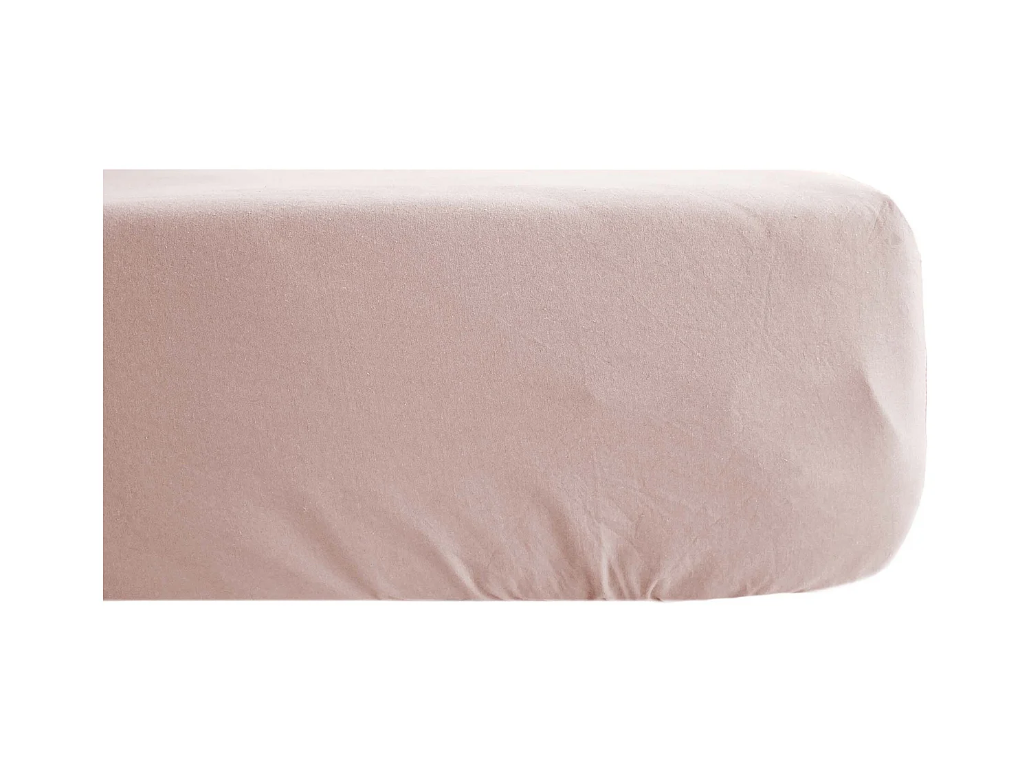 Drap housse 160x200 cm bonnet 30 en lin lavé froissé SONATE rose
