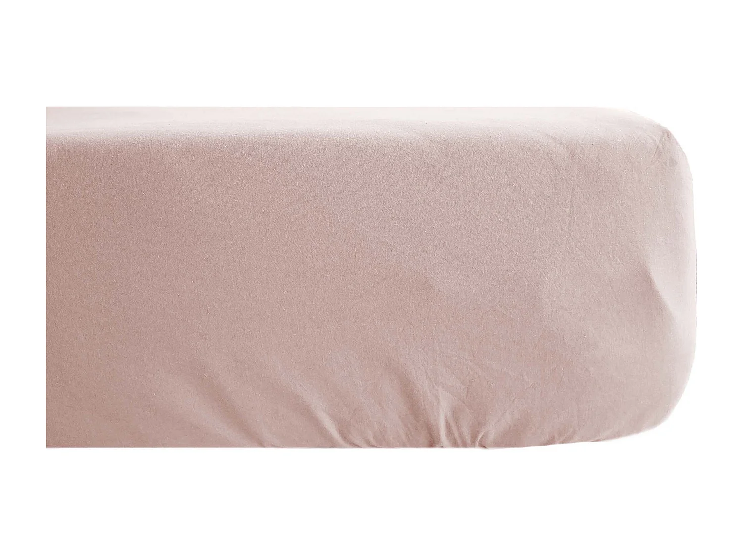 Drap housse 160x200 cm bonnet 30 en lin lavé froissé SONATE rose