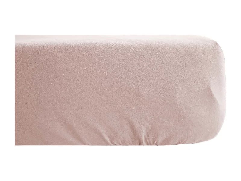 Drap housse 160x200 cm bonnet 30 en lin lavé froissé SONATE rose