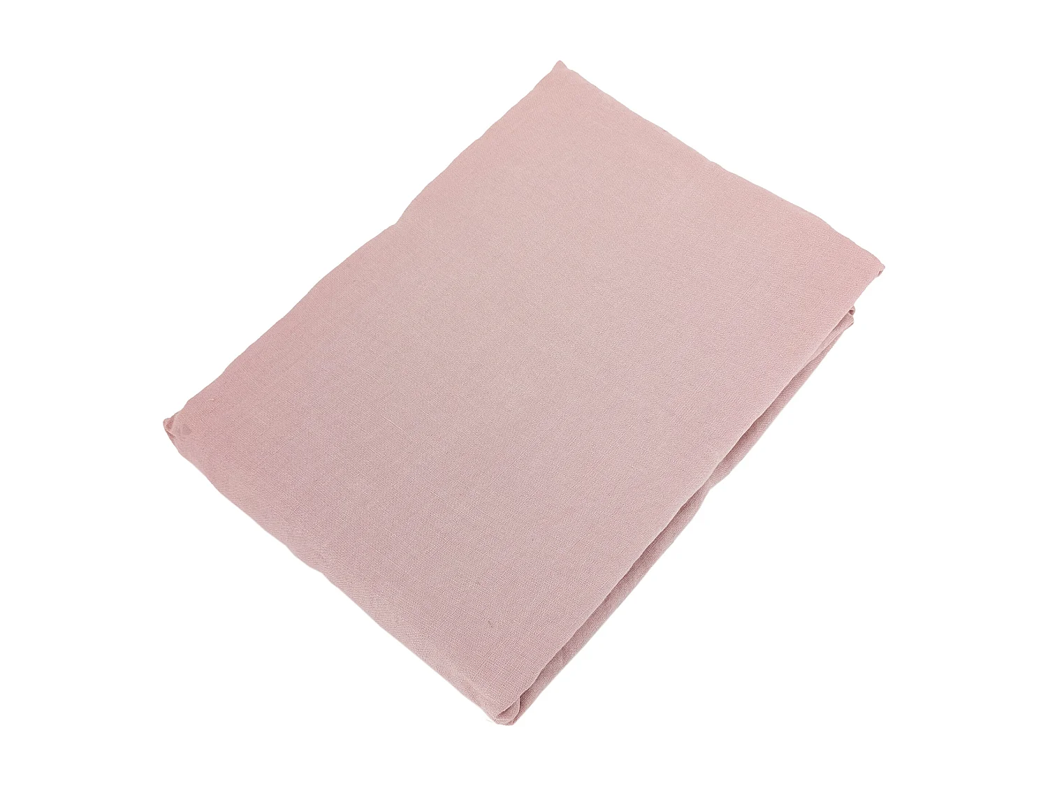 Drap housse 140x190 cm bonnet 30 en lin lavé froissé SONATE rose
