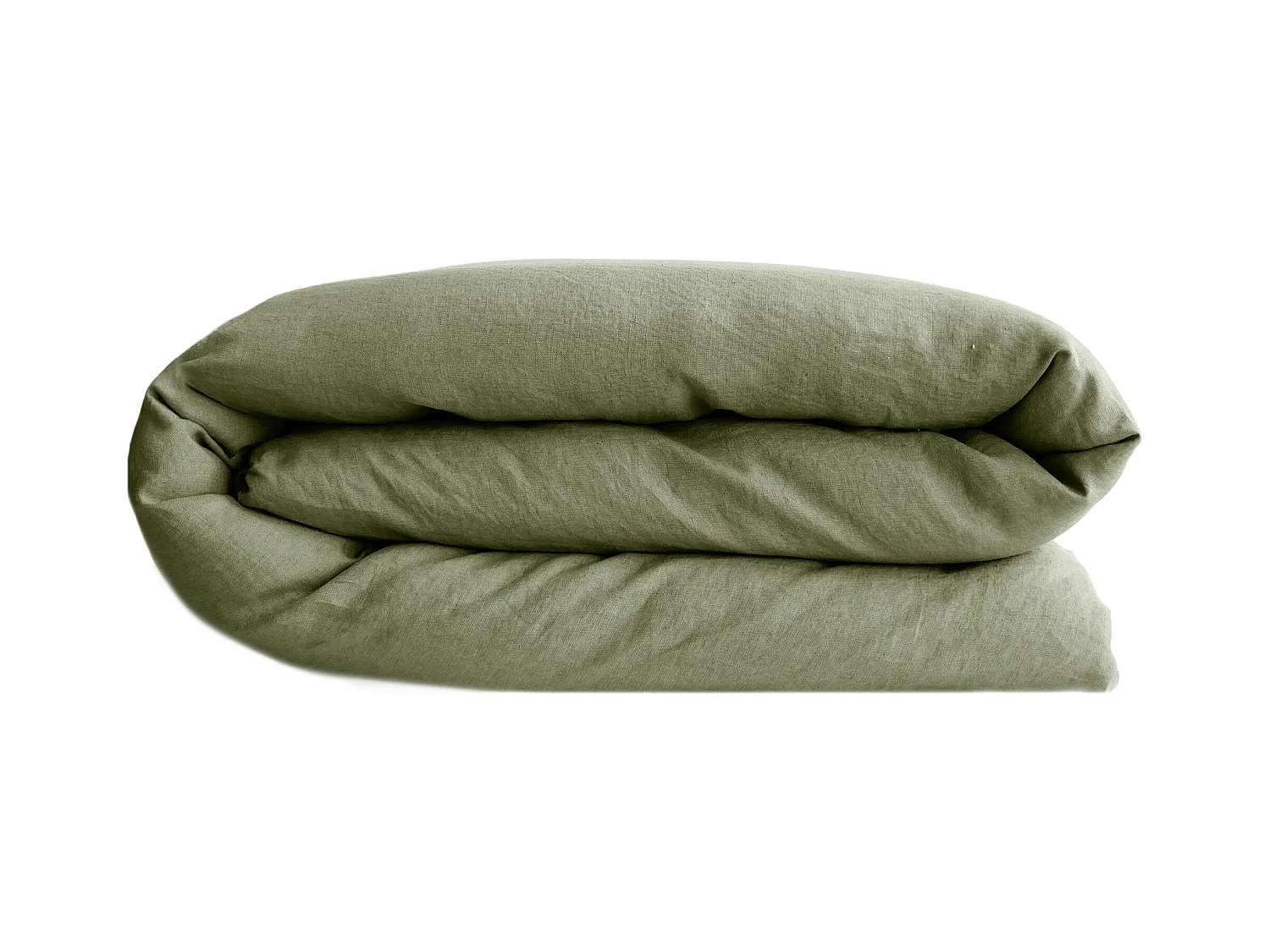 Housse de couette 260X240 cm lit queen size lin lavé SONATE vert Sauge