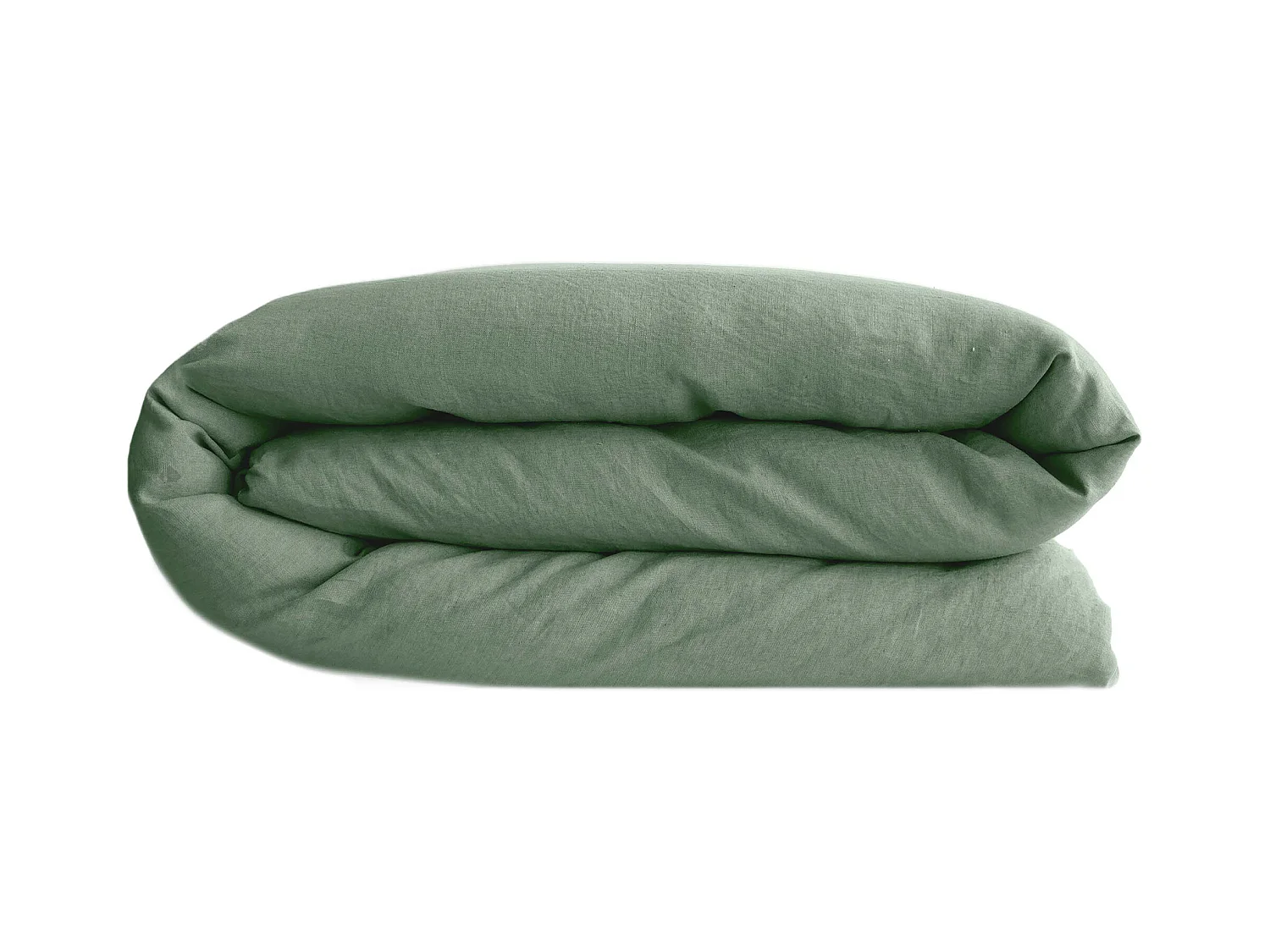 Housse de couette 200x200 cm lin lavé SONATE vert Thym