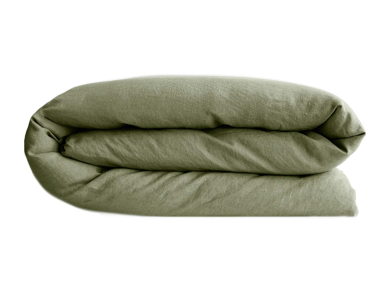 Housse de couette 140x200 cm lit simple lin lavé SONATE vert Sauge