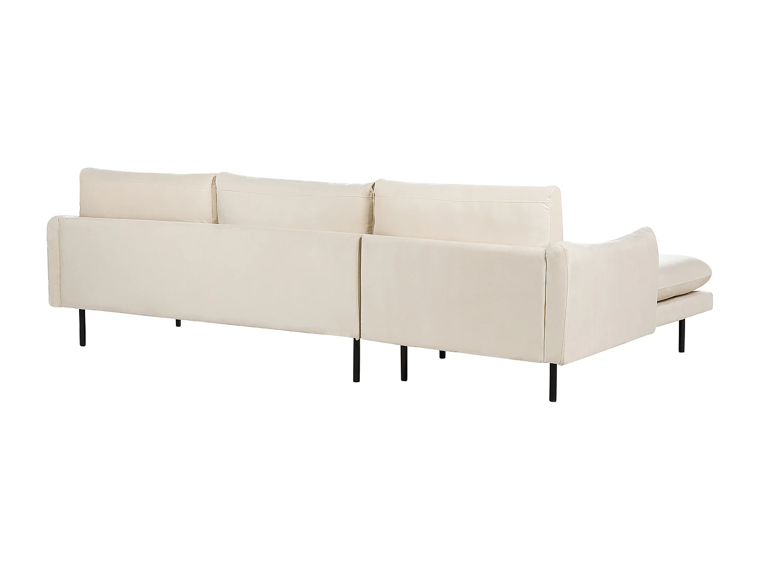 Hoekbank VINTERBRO Fluweel Lichtbeige 4-zitter Rechterzijde