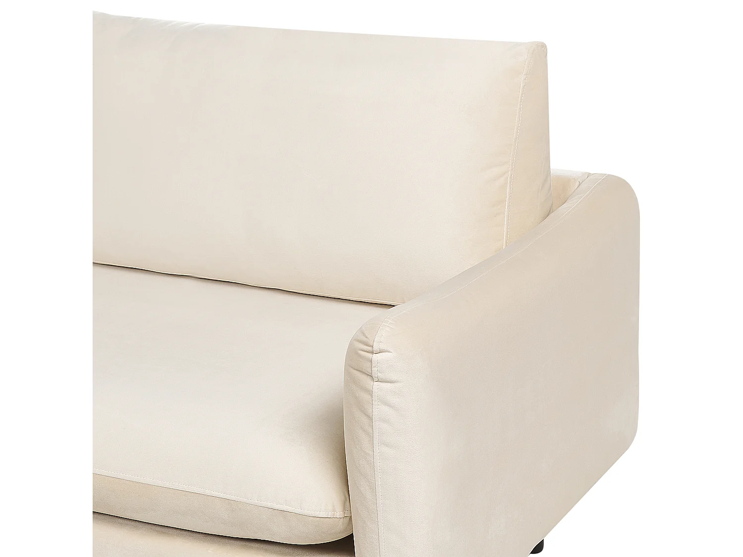 Hoekbank VINTERBRO Fluweel Lichtbeige 4-zitter Rechterzijde