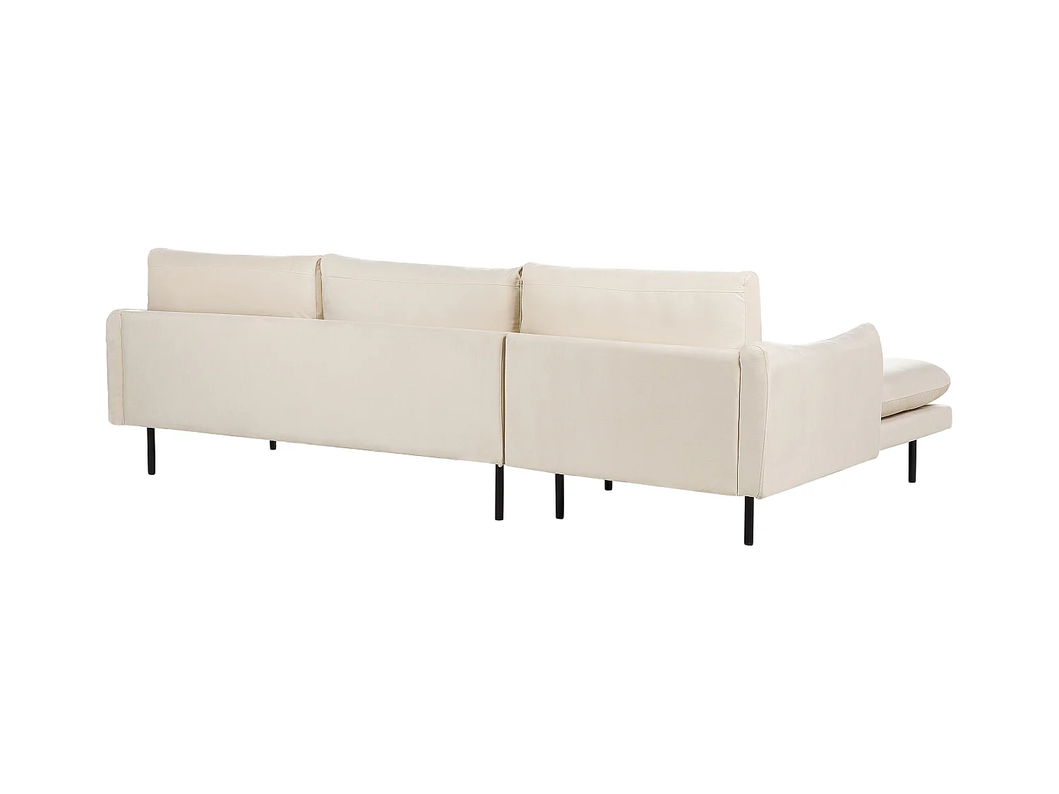 Ecksofa VINTERBRO Samtstoff Hellbeige 4-Sitzer rechtsseitig