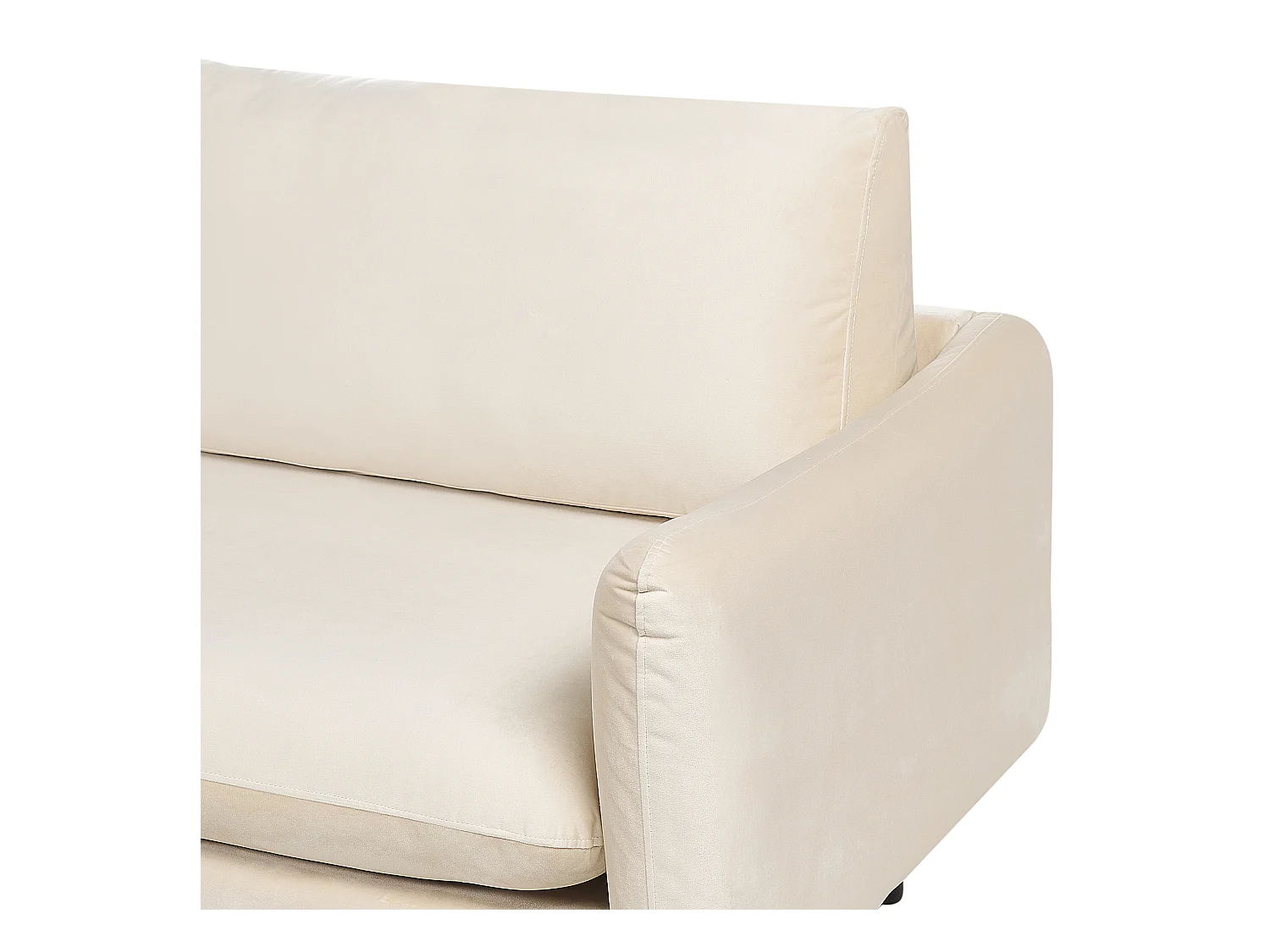 Ecksofa VINTERBRO Samtstoff Hellbeige 4-Sitzer rechtsseitig