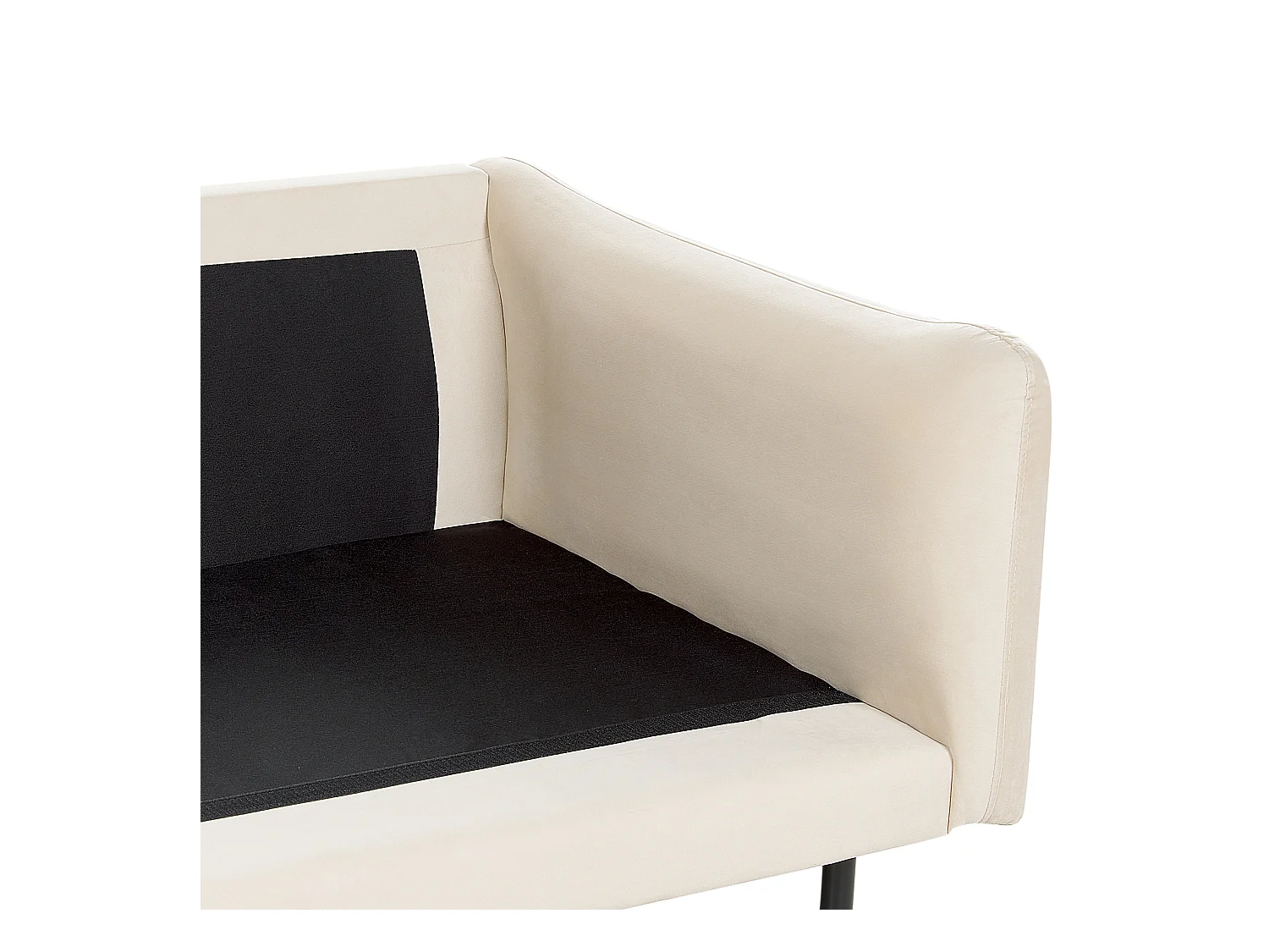 Ecksofa VINTERBRO Samtstoff Hellbeige 4-Sitzer rechtsseitig